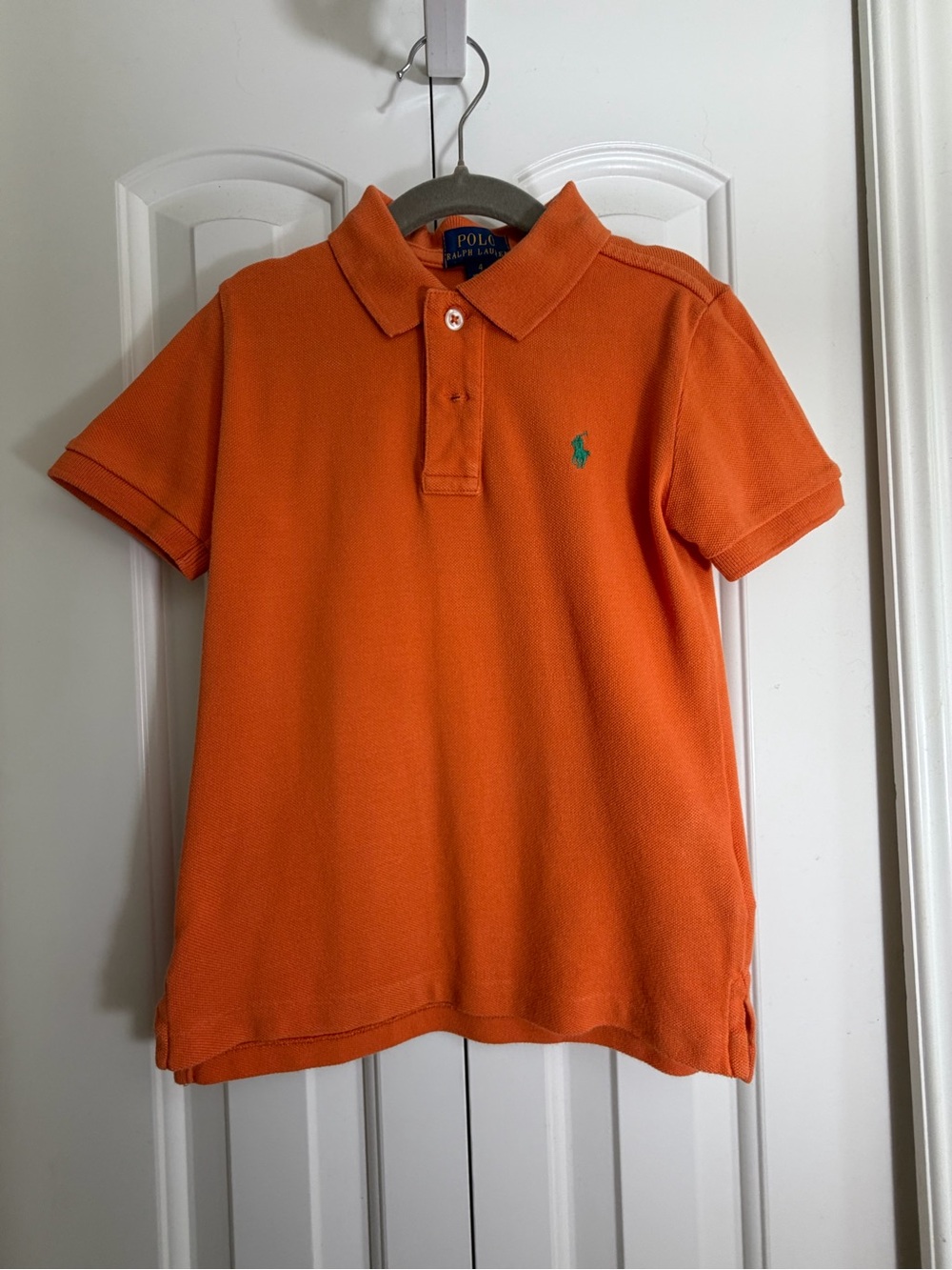 Polo by Ralph Lauren Boys Orange Polo with Teal Pony